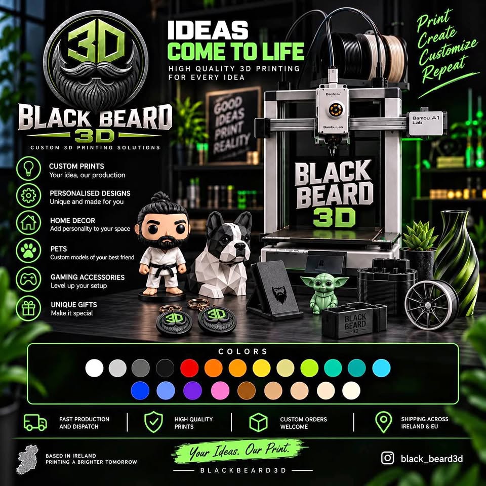 Custom 3D Printing | BLACK BEARD 3D