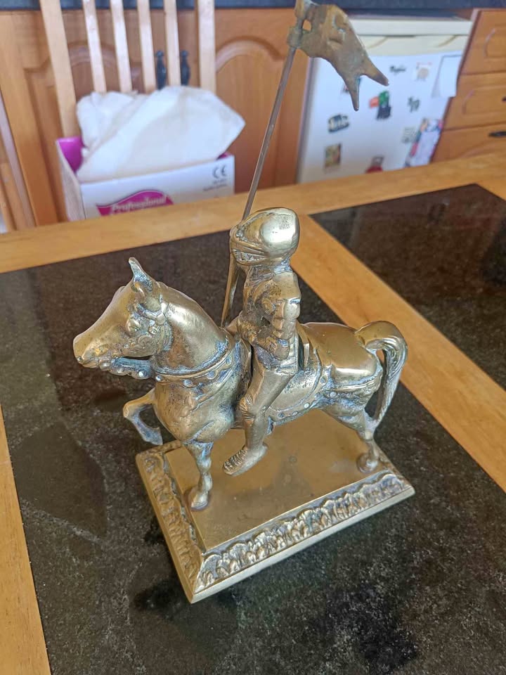 Brass Ornament of Horse & Rider