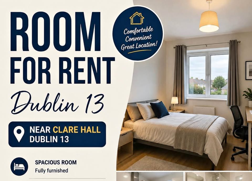 En suite room for rent near clare hall dublin 13