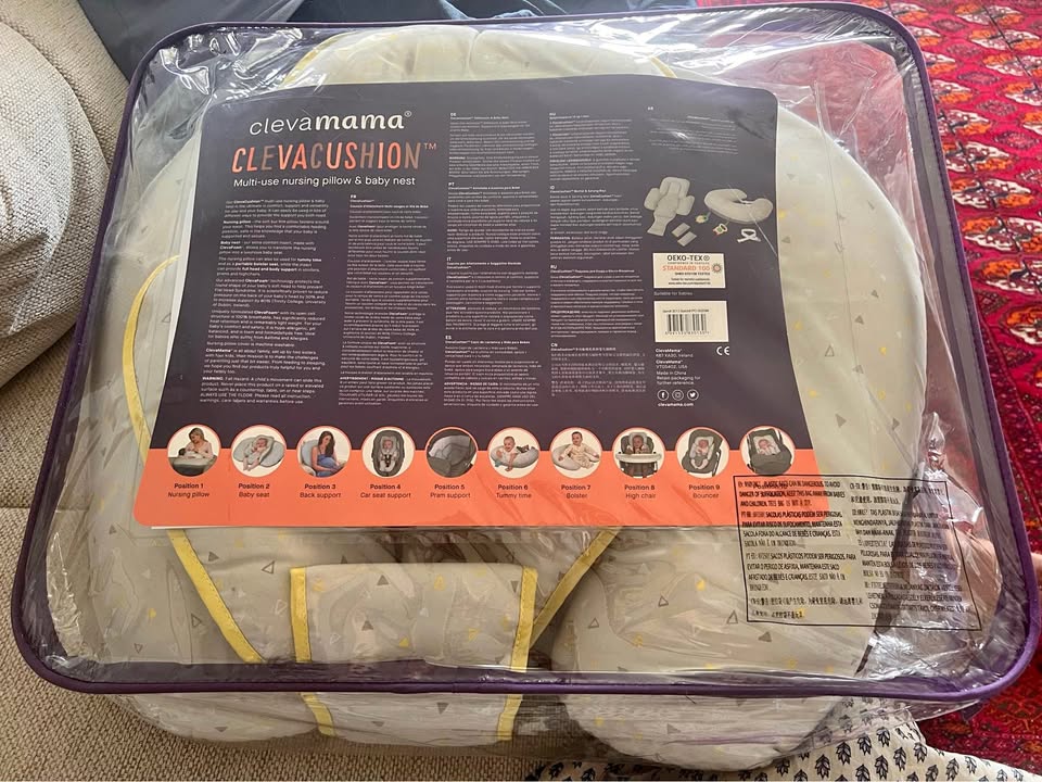Clevamama nursing pillow and baby nest